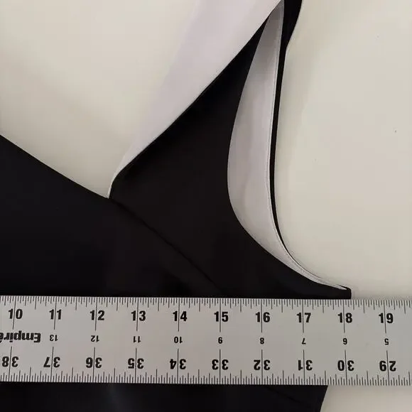 Calvin Klein Sleeveless Full Zip Back Sheath Dress Black White Size 10 Cocktail - Picture 8 of 11